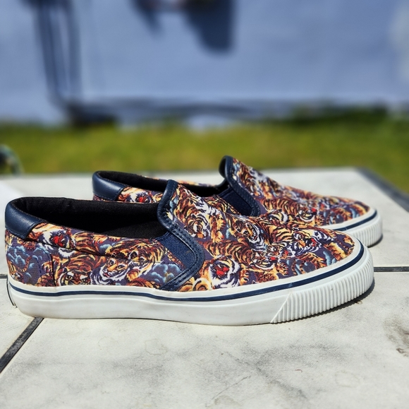 KENZO Paris Flying Tiger Print Slip Ons Sz 37 - Picture 4 of 9